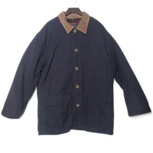 HAGGAR Navy Blue and Tan Barn Jacket Coat Mens Size Large